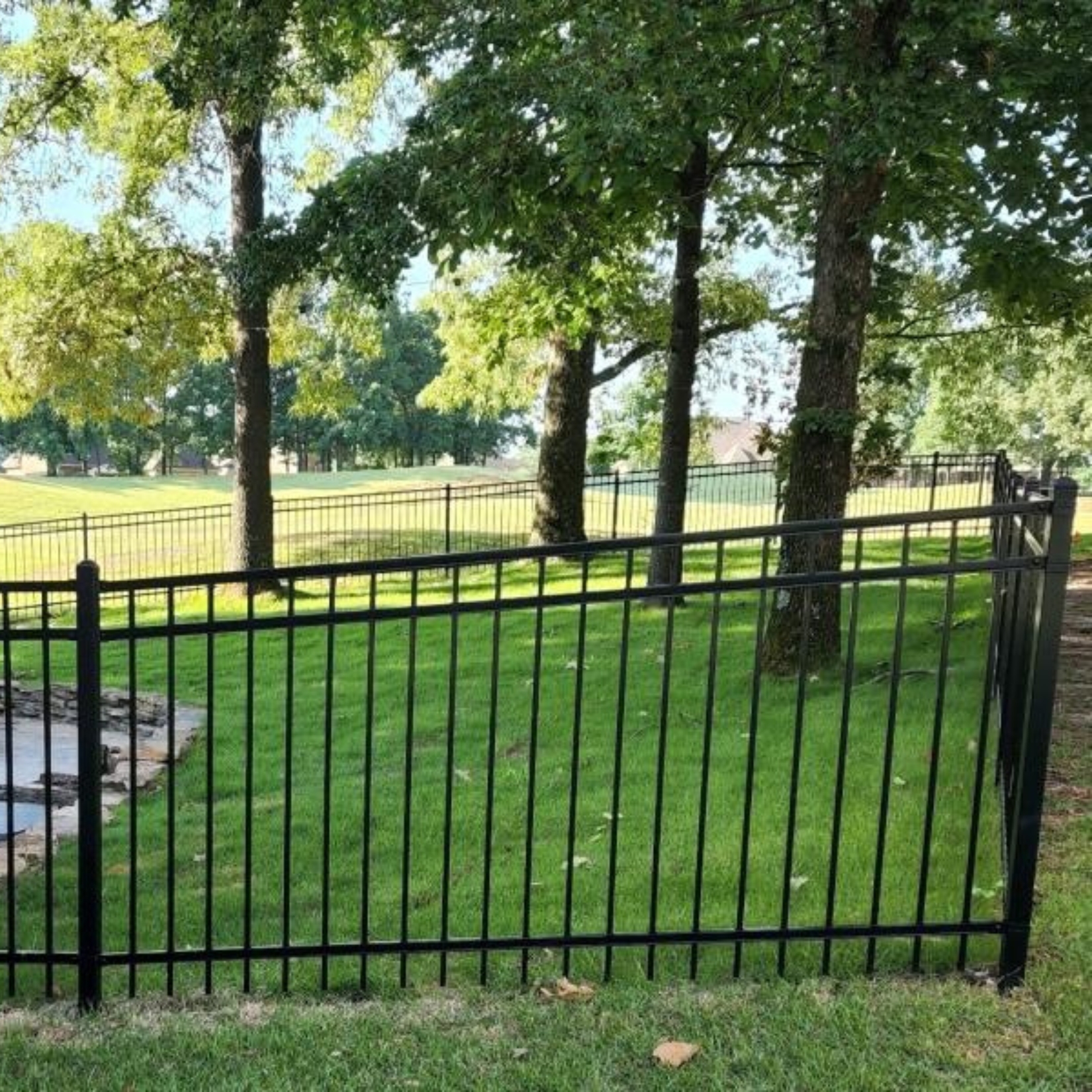 metal steel fence at commercial property