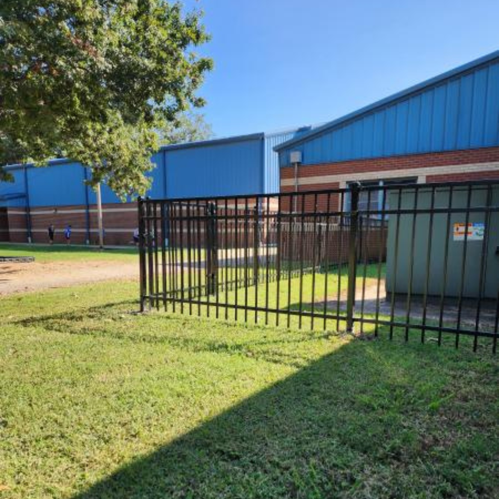 metal steel fence at school