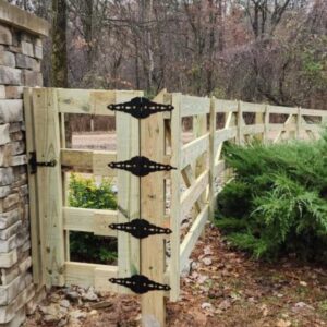 split rail wood fence gate