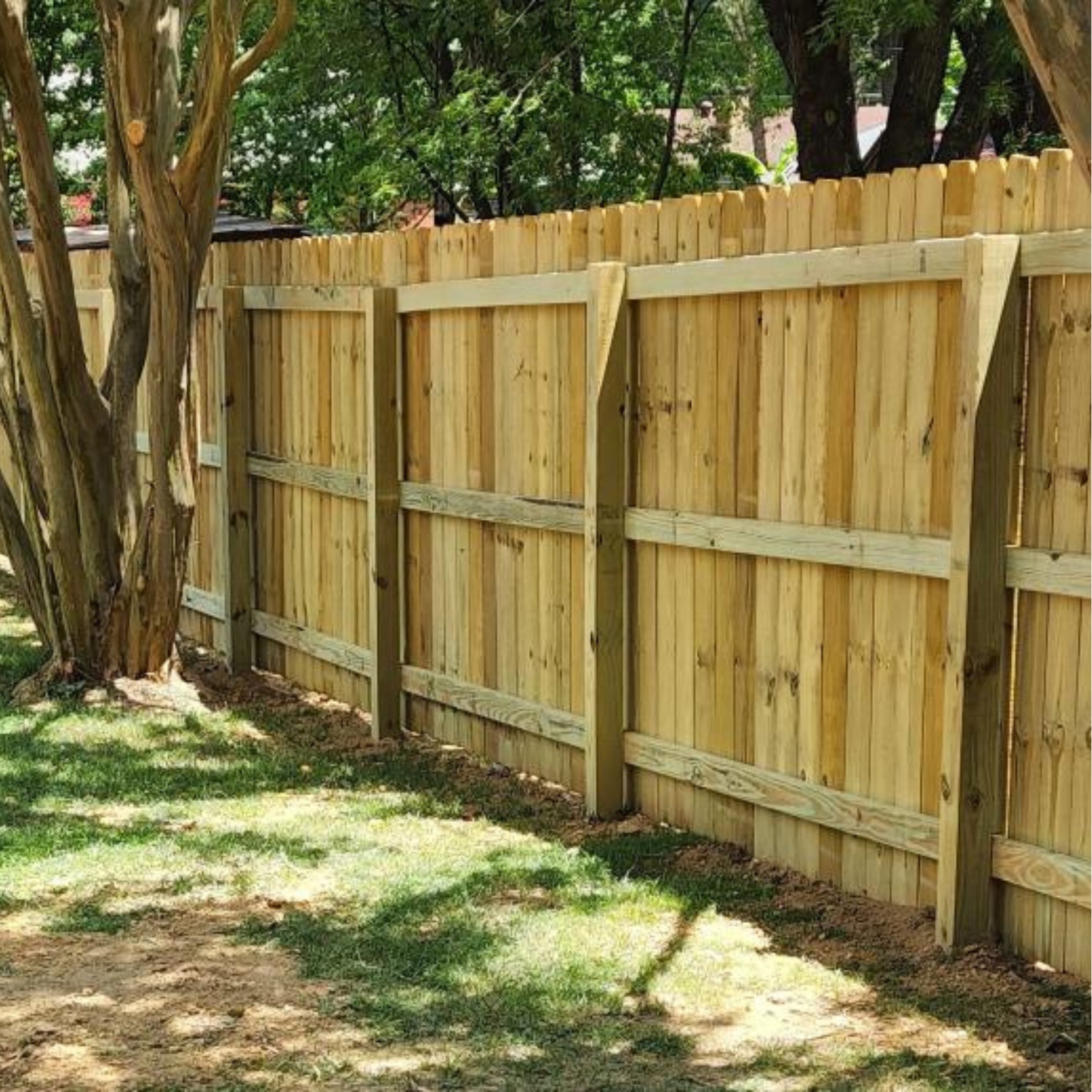 inside of privacy fence